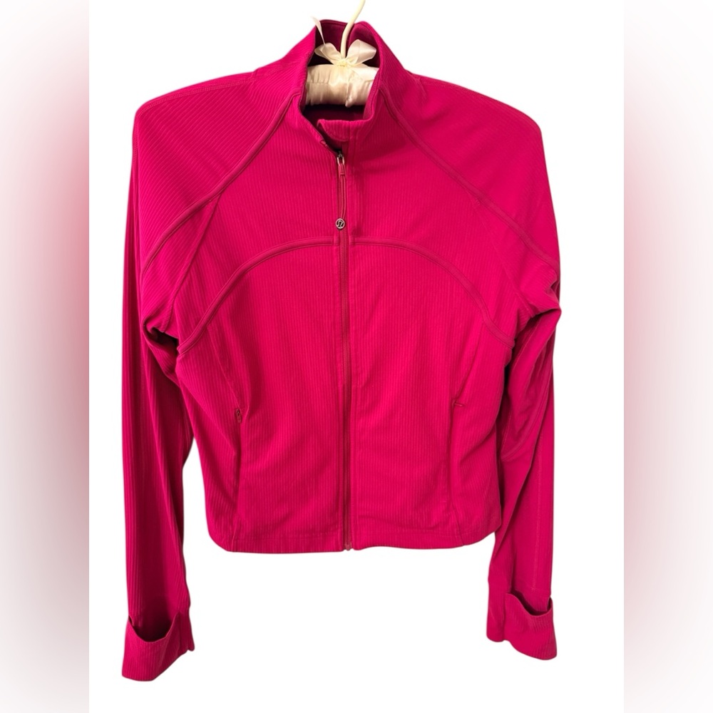 Lululemon Jacket Run Forme Magenta Pink Ribbed Mesh Vent Size 4